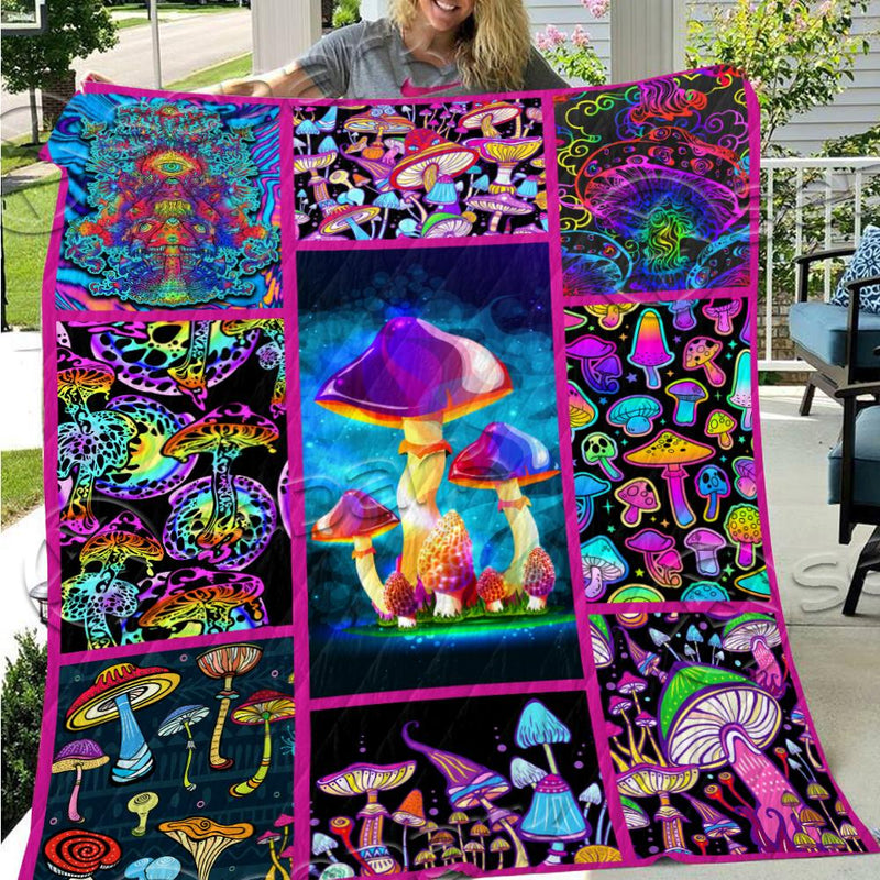 Psychedelic Magic Mushrooms SED-0925 Quilt