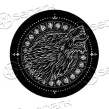 Viking Runes Wolf SED-0927 Round Carpet