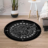 Viking Runes Wolf SED-0927 Round Carpet