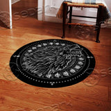 Viking Runes Wolf SED-0927 Round Carpet