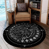 Viking Runes Wolf SED-0927 Round Carpet