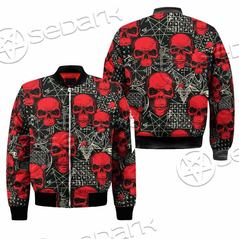 Satanic Red Skull Symbols Pattern SED-0930 Jacket