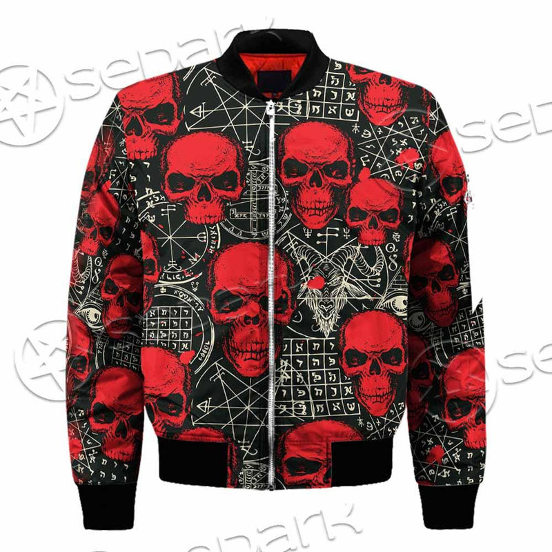 Satanic Red Skull Symbols Pattern SED-0930 Jacket