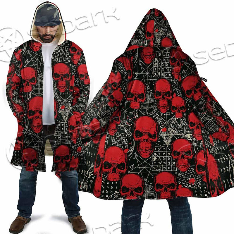 Satanic Red Skull Symbols Pattern SED-0930 Cloak