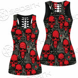 Satanic Red Skull Symbols Pattern SED-0930 Women Tank Top