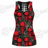 Satanic Red Skull Symbols Pattern SED-0930 Women Tank Top