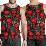 Satanic Red Skull Symbols Pattern SED-0930 Men Tank-tops