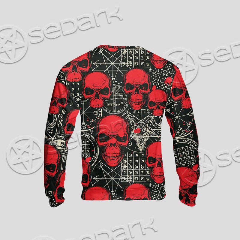 Satanic Red Skull Symbols Pattern SED-0930 Unisex Sweatshirt