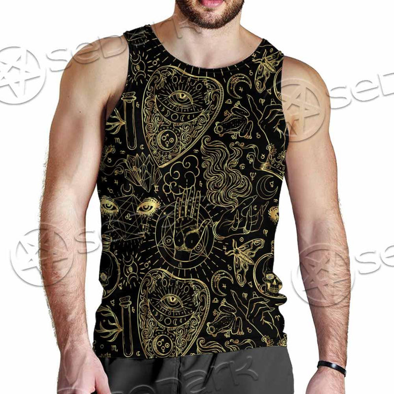 Satanic Occult Pattern SED-0931 Men Tank-tops
