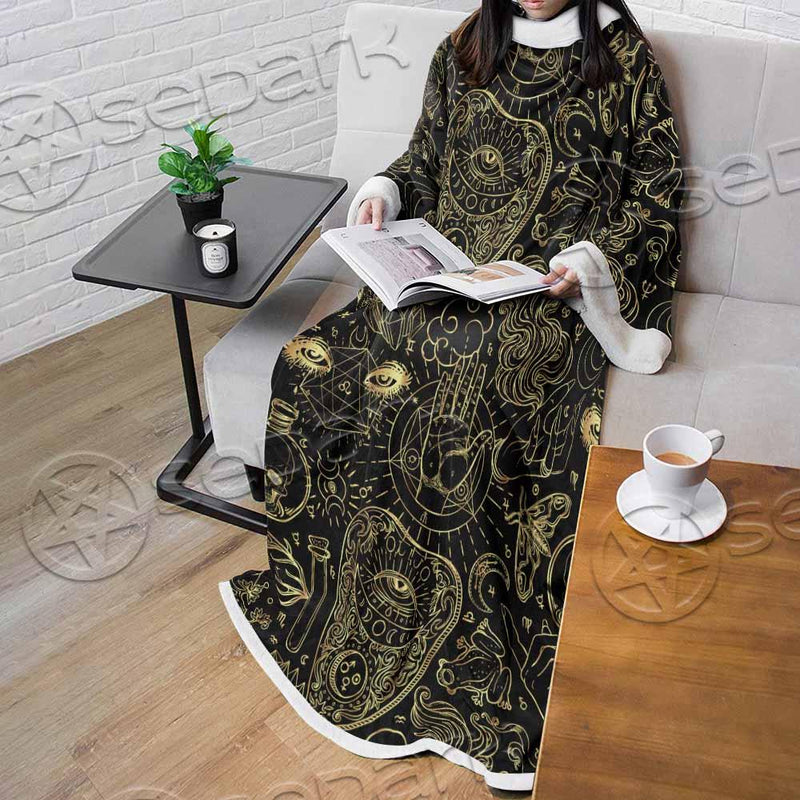 Satanic Occult Pattern SED-0931 Sleeved Blanket