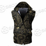 Satanic Occult Pattern SED-0931 Zip Sleeveless Hoodie
