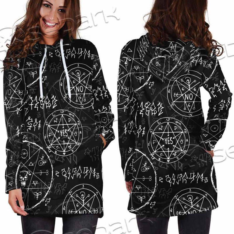 Satan Pattern Alchemy SED-0932 Hoodie Dress