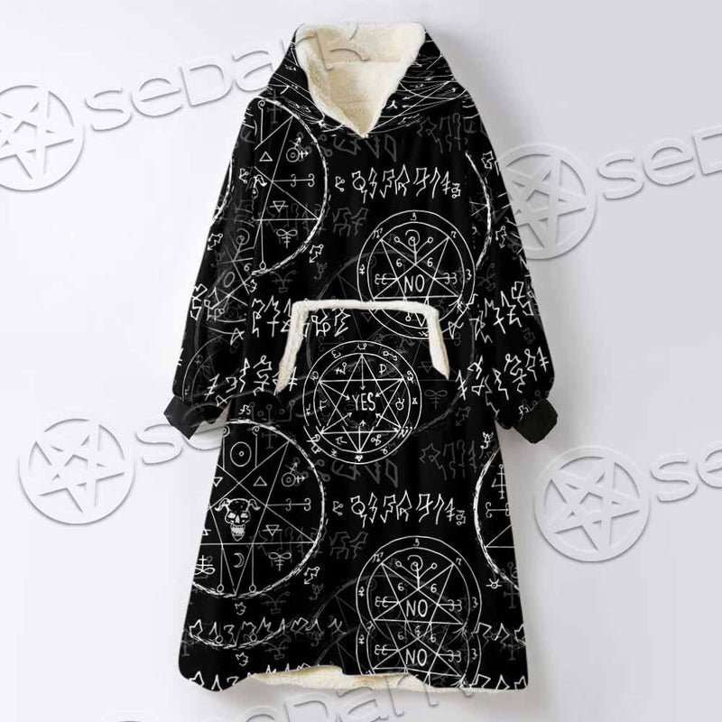 Satan Pattern Alchemy SED-0932 Oversized Sherpa Blanket Hoodie