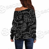 Satan Pattern Alchemy SED-0932 Off Shoulder Sweaters