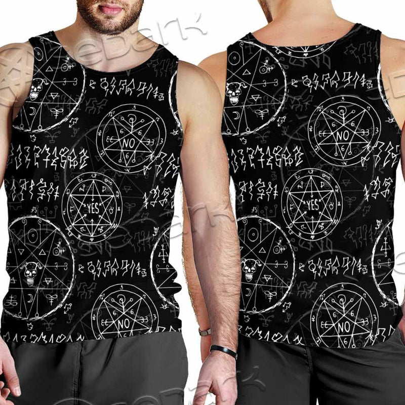 Satan Pattern Alchemy SED-0932 Men Tank-tops