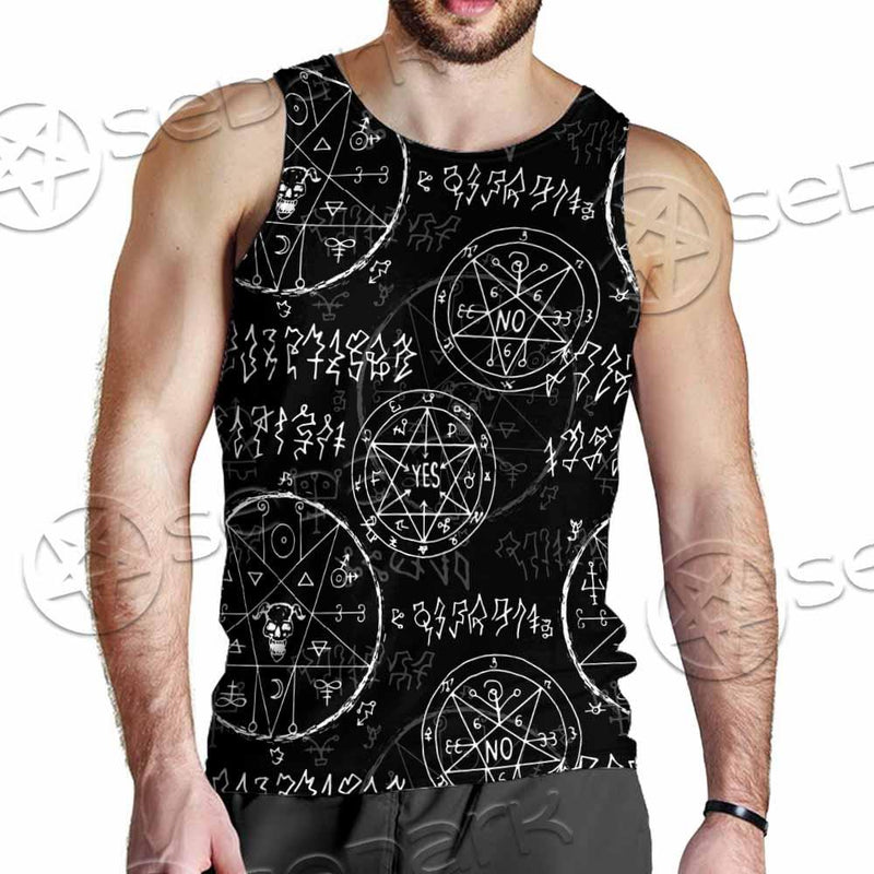 Satan Pattern Alchemy SED-0932 Men Tank-tops
