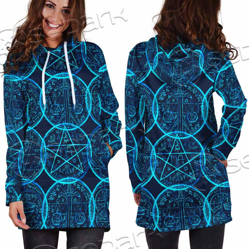 Magic Seal Fantasy Symbols SED-0935 Hoodie Dress