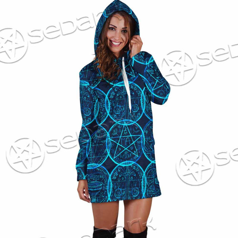 Magic Seal Fantasy Symbols SED-0935 Hoodie Dress