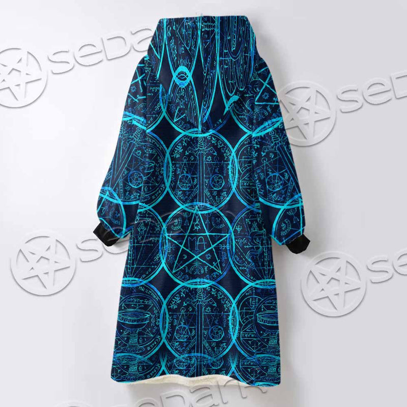 Magic Seal Fantasy Symbols SED-0935 Oversized Sherpa Blanket Hoodie