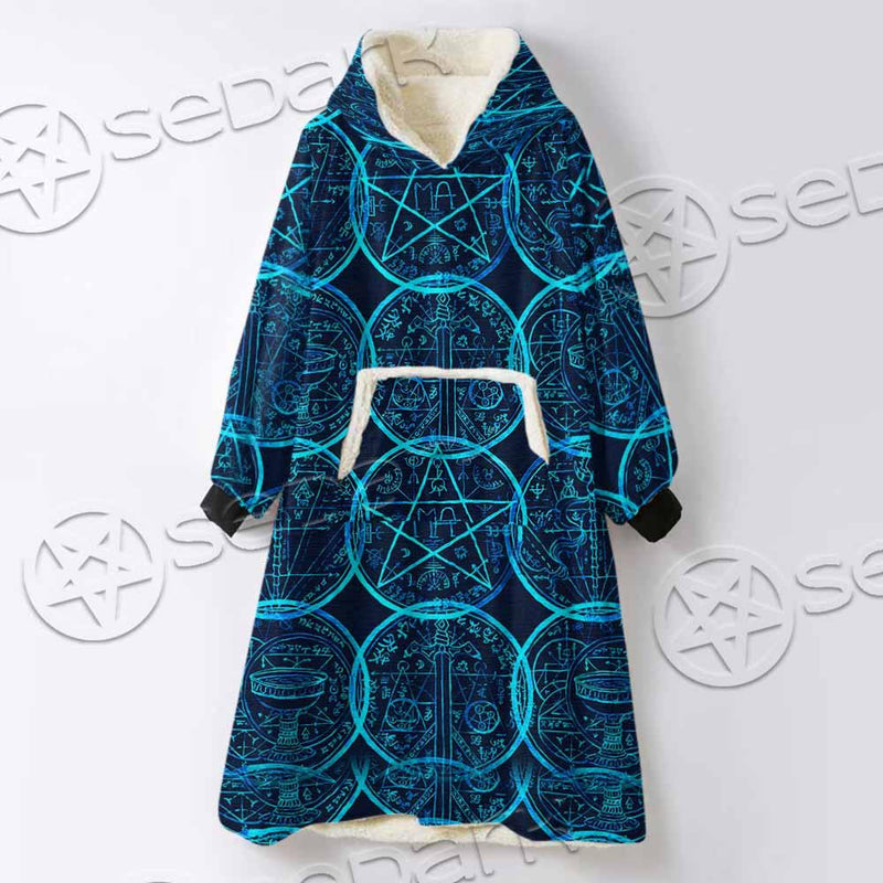 Magic Seal Fantasy Symbols SED-0935 Oversized Sherpa Blanket Hoodie