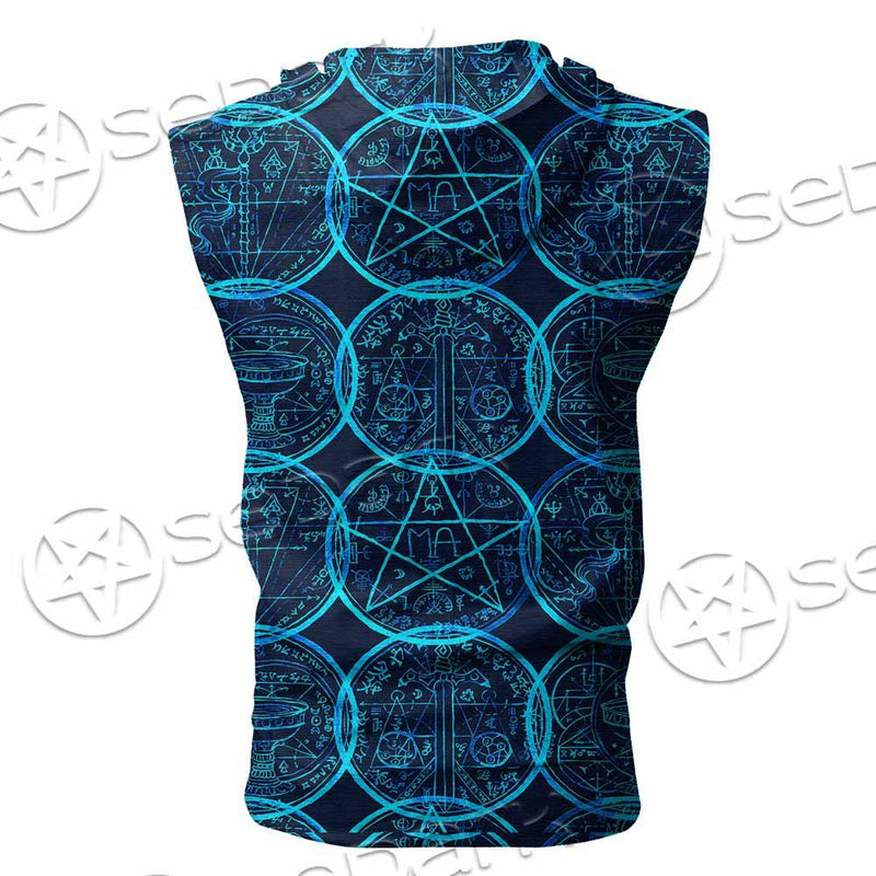 Magic Seal Fantasy Symbols SED-0935 Zip Sleeveless Hoodie