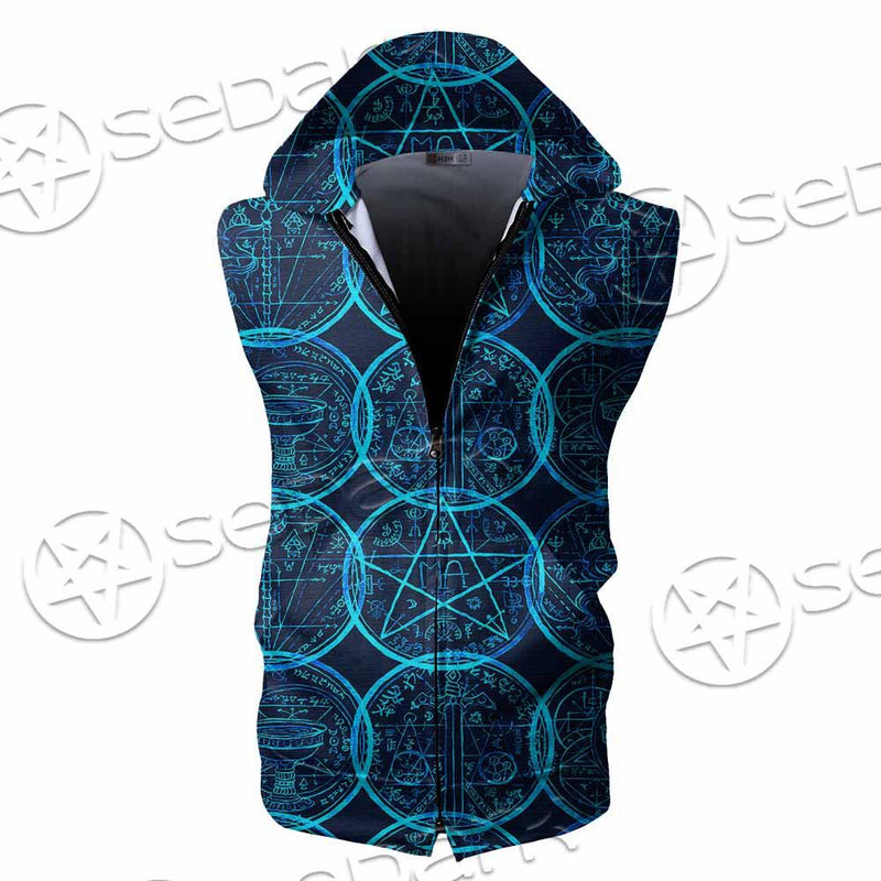 Magic Seal Fantasy Symbols SED-0935 Zip Sleeveless Hoodie