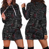 Pattern Mystic Symbols Human Hand SED-0936 Hoodie Dress