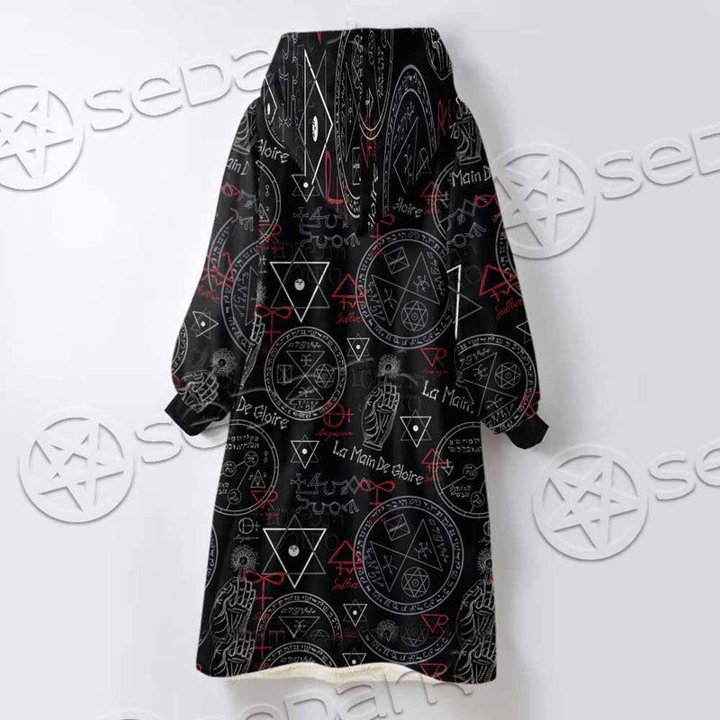 Pattern Mystic Symbols Human Hand SED-0936 Oversized Sherpa Blanket Hoodie