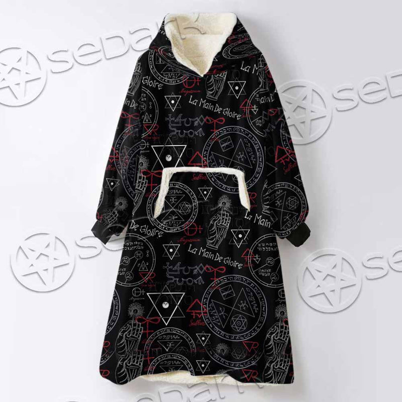 Pattern Mystic Symbols Human Hand SED-0936 Oversized Sherpa Blanket Hoodie