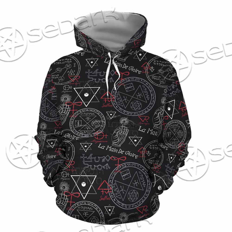 Pattern Mystic Symbols Human Hand SED-0936 Hoodie & Zip Hoodie