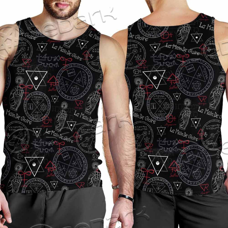 Pattern Mystic Symbols Human Hand SED-0936 Men Tank-tops