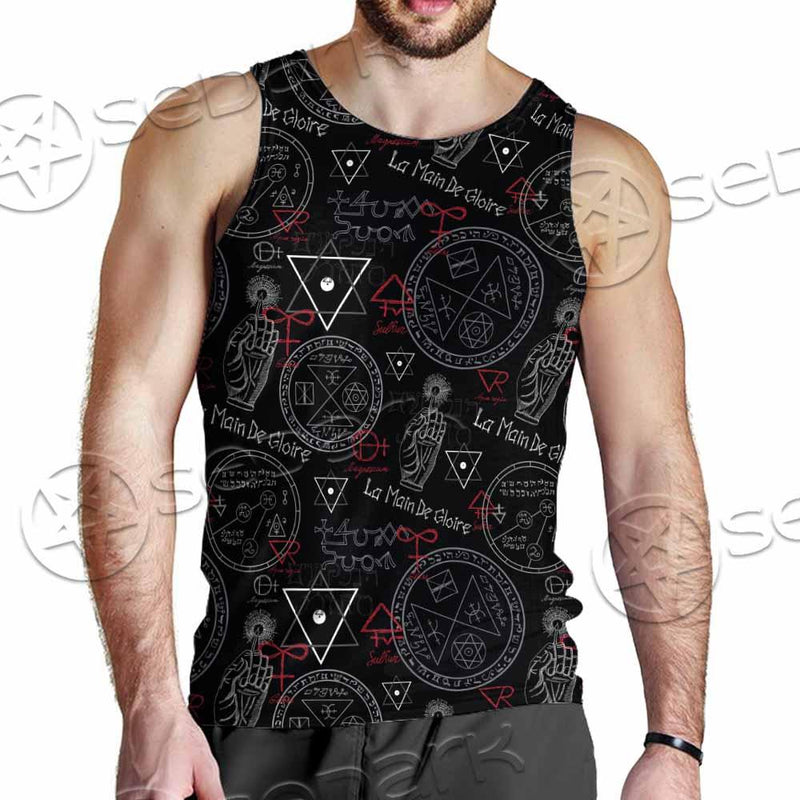 Pattern Mystic Symbols Human Hand SED-0936 Men Tank-tops