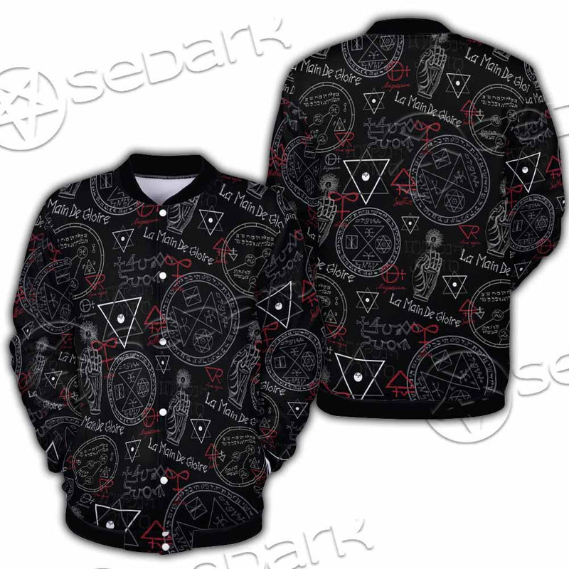 Pattern Mystic Symbols Human Hand SED-0936 Button Jacket