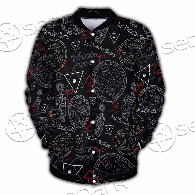 Pattern Mystic Symbols Human Hand SED-0936 Button Jacket