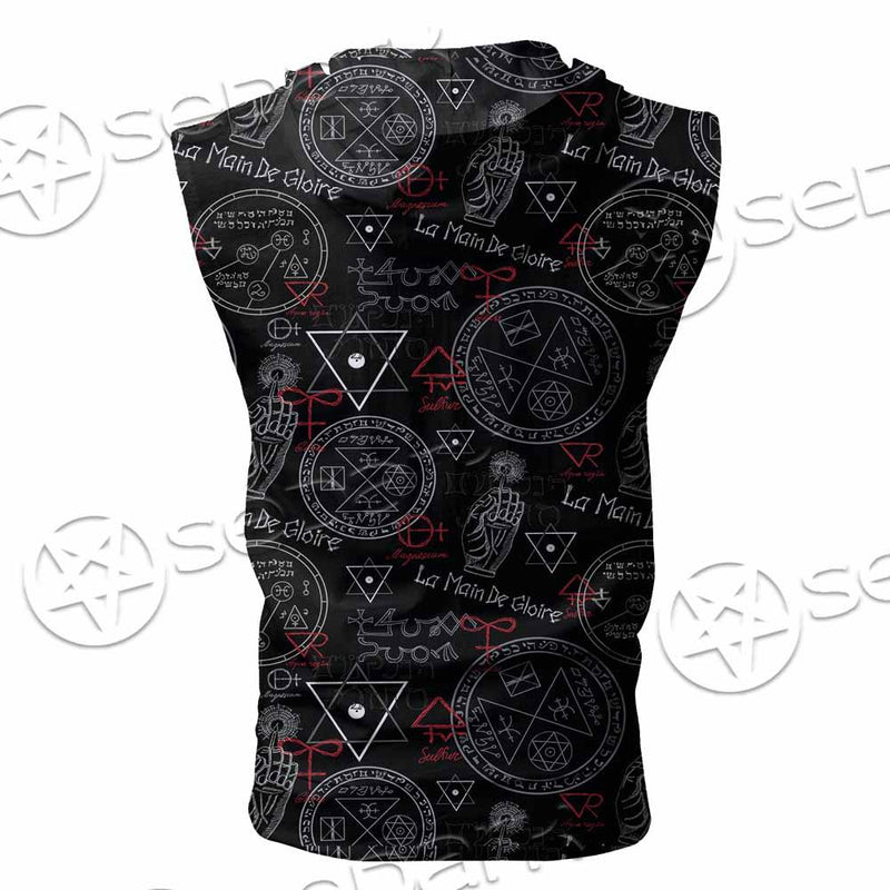 Pattern Mystic Symbols Human Hand SED-0936 Zip Sleeveless Hoodie