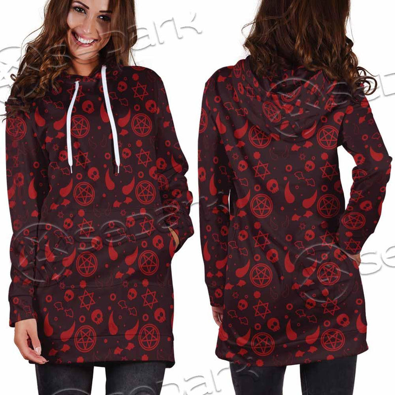 Pattern Red Demon SED-0937 Hoodie Dress