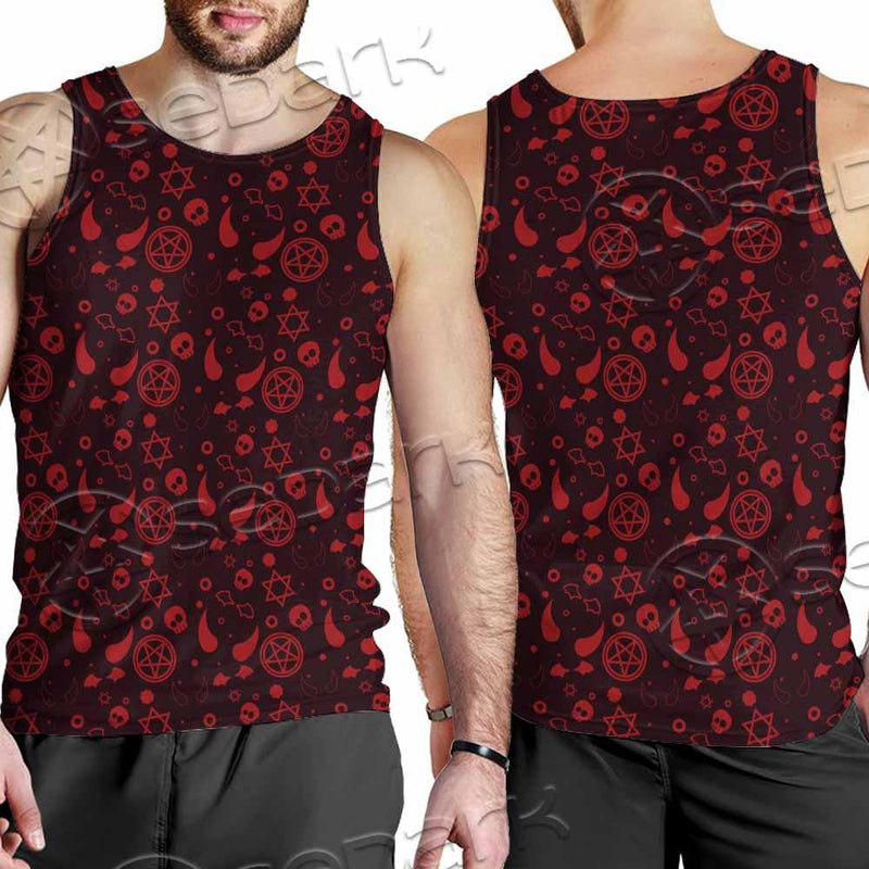 Pattern Red Demon SED-0937 Men Tank-tops