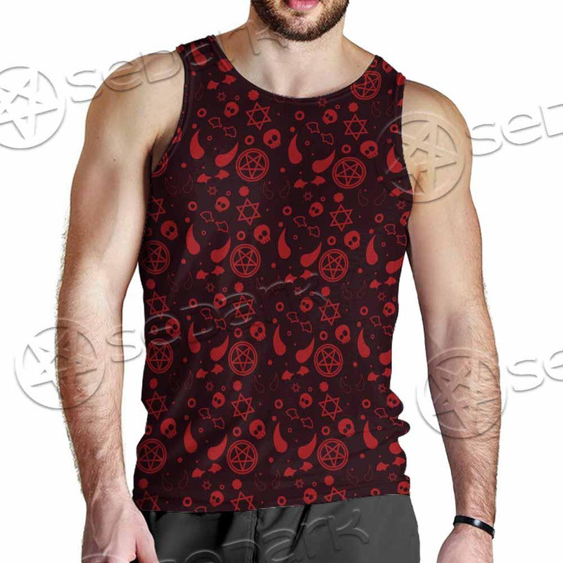 Pattern Red Demon SED-0937 Men Tank-tops