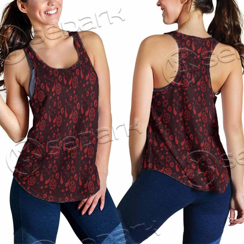 Pattern Red Demon SED-0937 Women Tank Top
