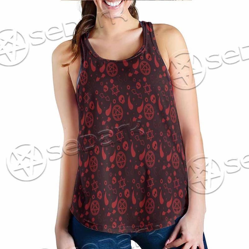 Pattern Red Demon SED-0937 Women Tank Top