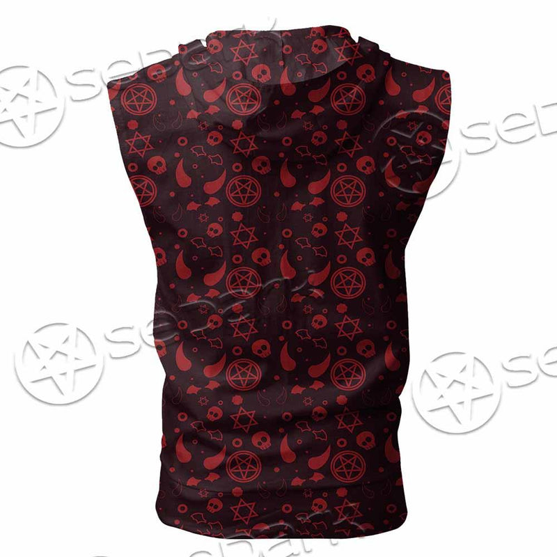 Pattern Red Demon SED-0937 Zip Sleeveless Hoodie