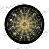 Magic Circle With Zodiacs SED-0942 Round Carpet