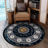 Zodiac Signs In Retro SED-0943 Round Carpet