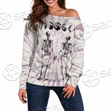 Moon Phase Skeleton SED-0949 Off Shoulder Sweaters