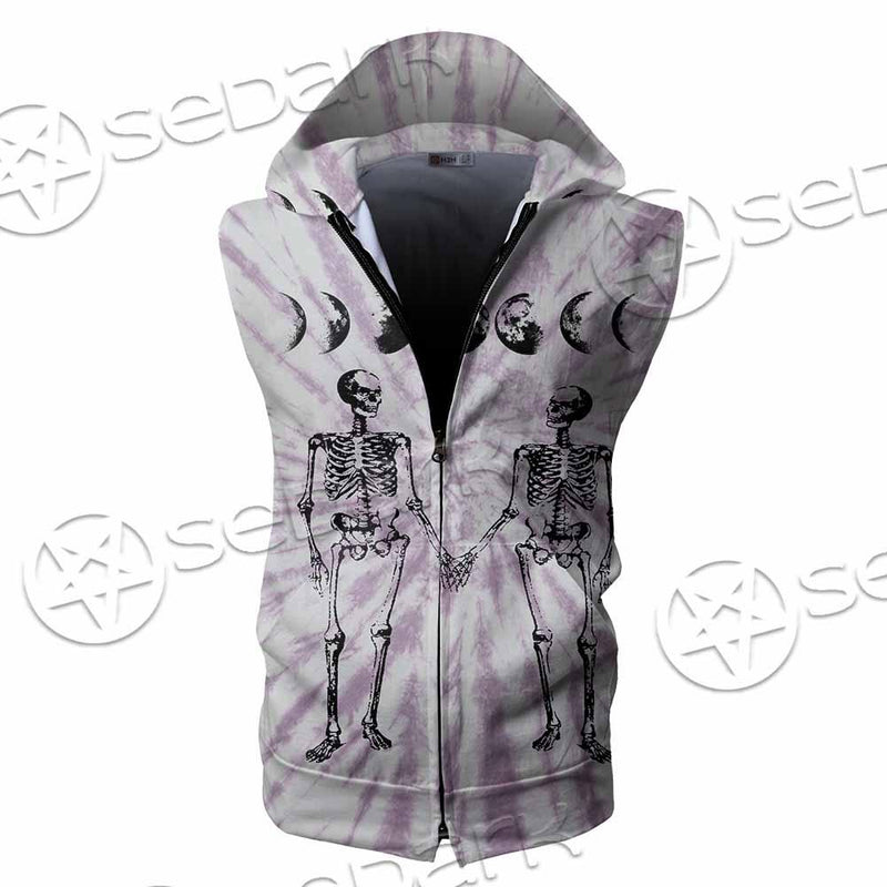 Moon Phase Skeleton SED-0949 Zip Sleeveless Hoodie