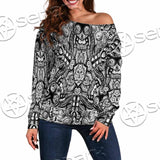 Illusion Pattern SED-0952 Off Shoulder Sweaters