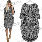 Illusion Pattern SED-0952 Batwing Pocket Dress