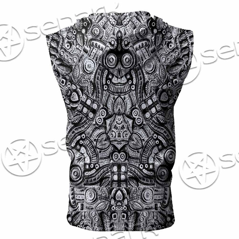 Illusion Pattern SED-0952 Zip Sleeveless Hoodie