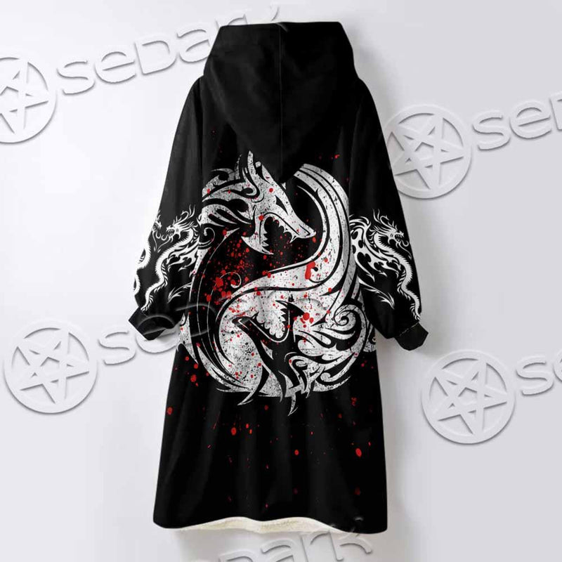 Dragon Yin Yang SED-0953 Oversized Sherpa Blanket Hoodie