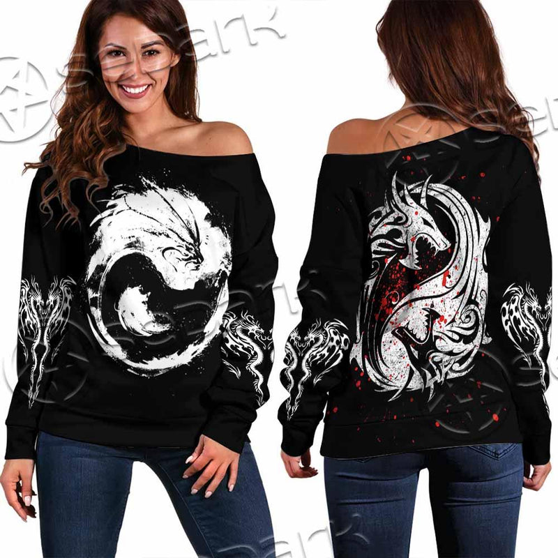 Dragon Yin Yang SED-0953 Off Shoulder Sweaters